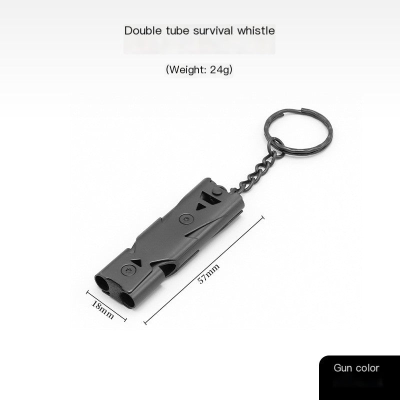 Stainless steel emergency survival whistle keychain for camping kits