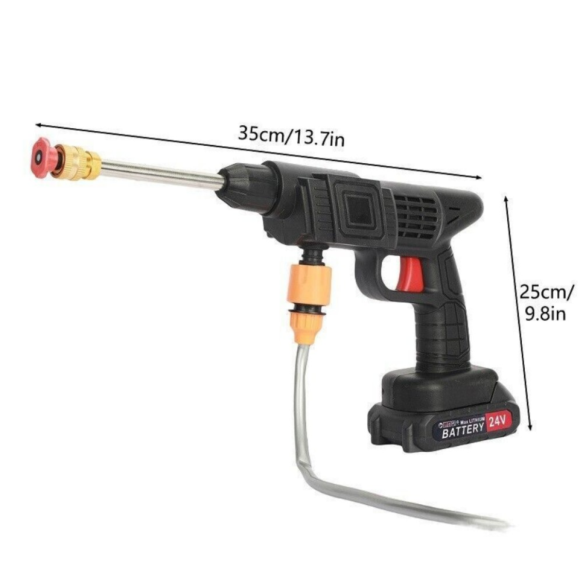 Cordless Portable Car Pressure Washer (2-Battery, 1500W) — Jet Wash Gun