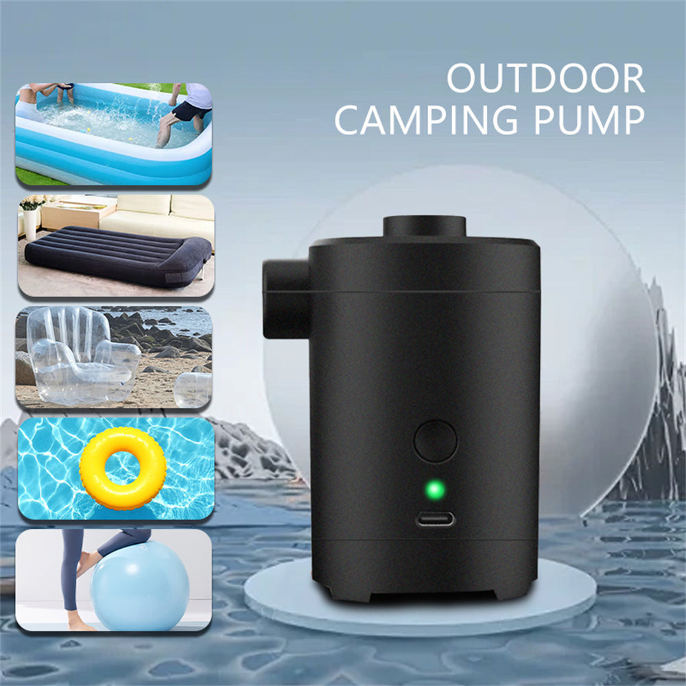 portable electric pump inflating an air mattress