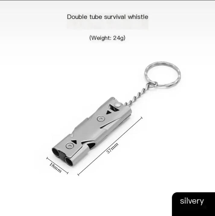 Stainless steel emergency survival whistle size - 57mm x 18mm, 24g