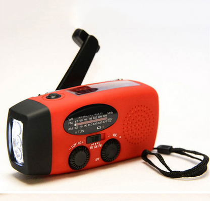 Solar Hand-Crank Emergency Radio Torch & USB Charger
