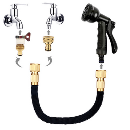 Expandable Garden Hose 50ft: No-Kink Hose Pipe with 8-Mode Spray Gun