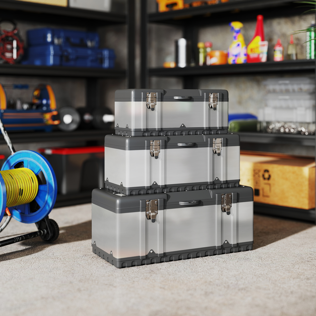steel tool box set 19 inch box detail