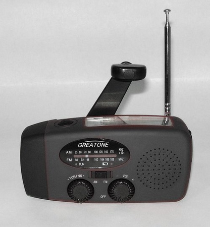 Solar Hand-Crank Emergency Radio Torch & USB Charger