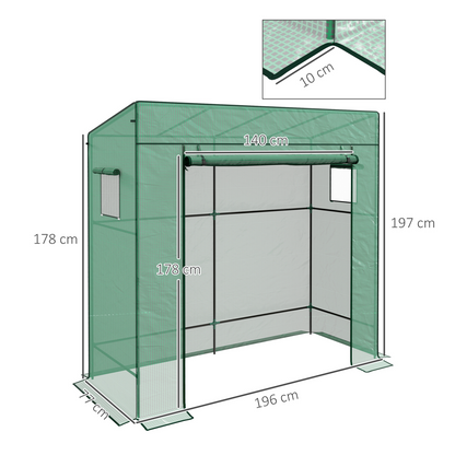 Walk-In "Lean-To" Greenhouse (Space-Saving Wall Design)