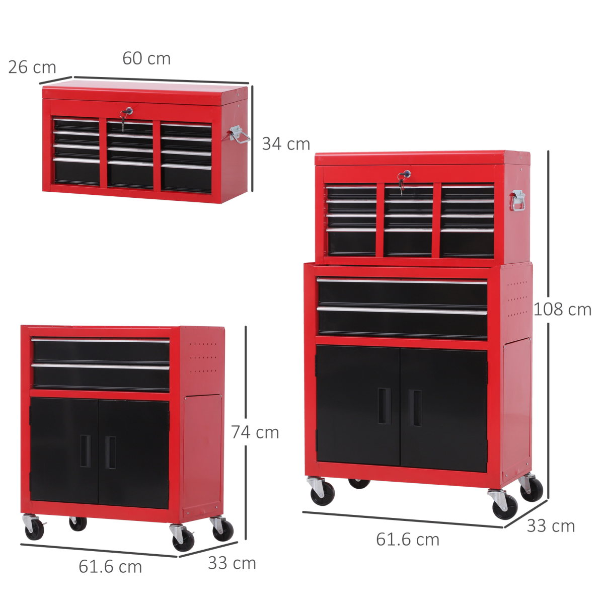Roller tool cabinet lockable top chest detail