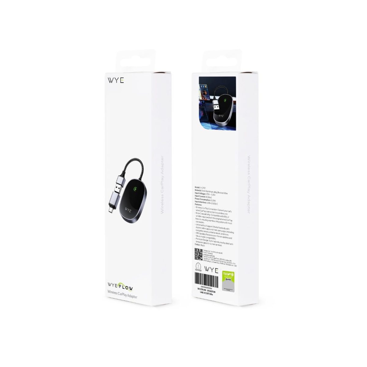 Wye Premium Wireless CarPlay Adapter (Aluminum & Glass Edition)