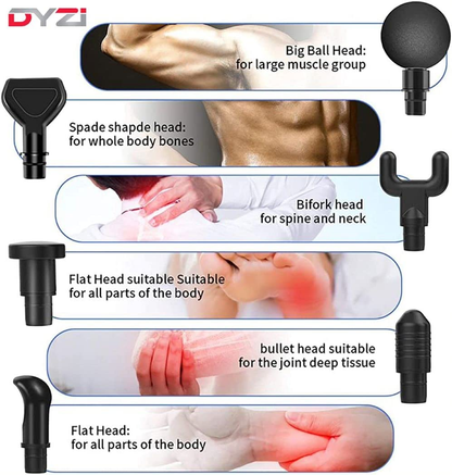 Percussion Massage Gun: 30-Speed Deep-Tissue Recovery Tool (6 Heads)