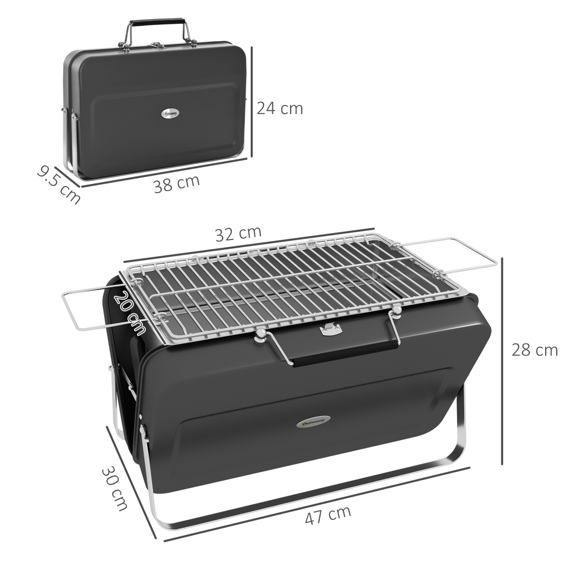 Portable Suitcase BBQ Grill — Foldable Charcoal Barbecue