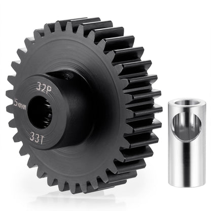 BRKRC Steel 32P 5mm Pinion Gear 25T 26T 28T 29T 30T 31T 32T 33T 34T 35T 36T 37T 38T Motor Gears for 1/10 1/8 RC Car Parts (33T)