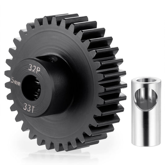 BRKRC Steel 32P 5mm Pinion Gear 25T 26T 28T 29T 30T 31T 32T 33T 34T 35T 36T 37T 38T Motor Gears for 1/10 1/8 RC Car Parts (33T)