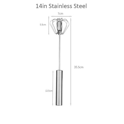 All-Stainless Steel Egg Whisk, Semi-Automatic, 304