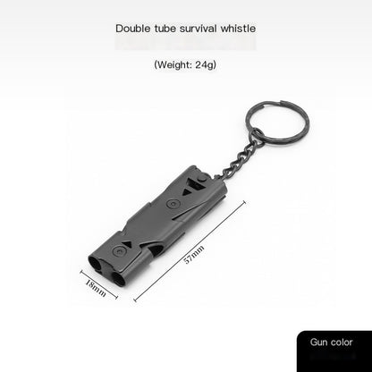 Stainless steel emergency survival whistle keychain for camping kits