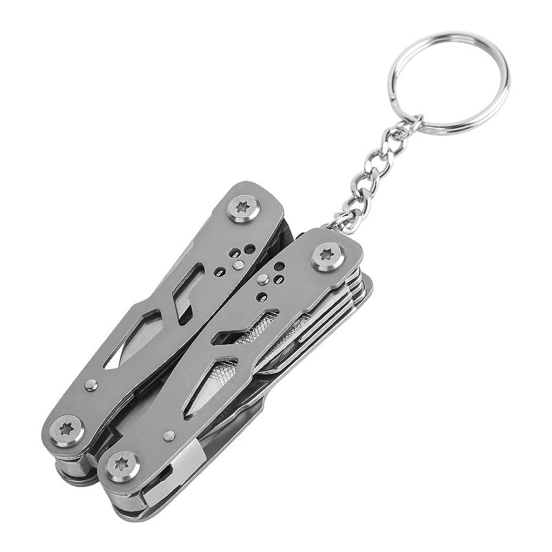 Keychain multitool in grey finish