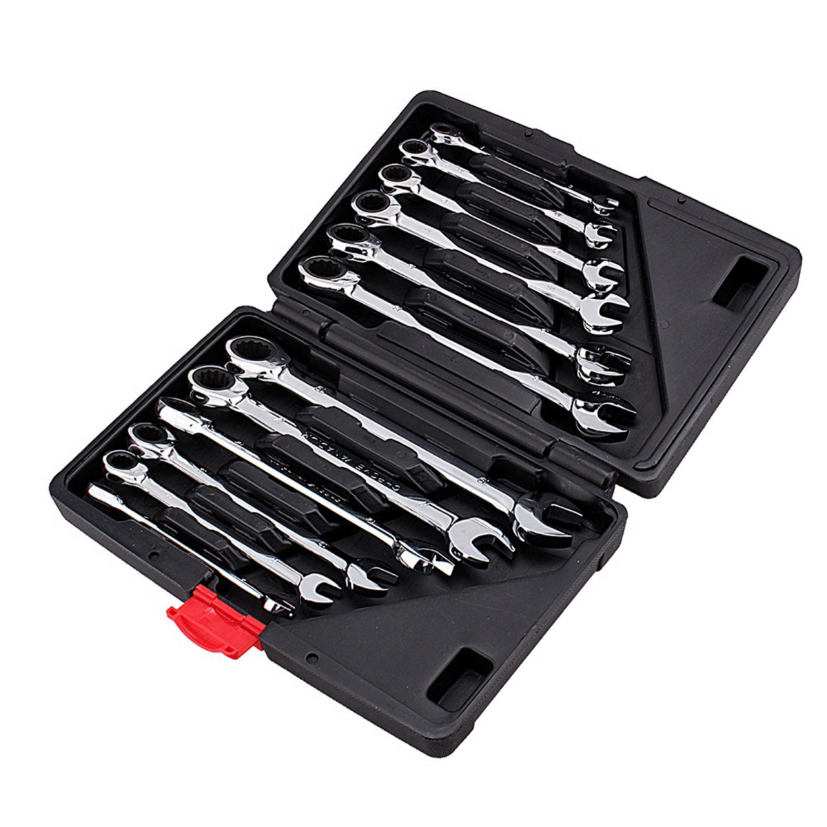 ratchet spanner set slim profile head detail