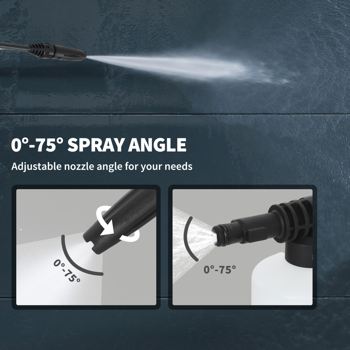 high-pressure washer hose and accessories kit contents