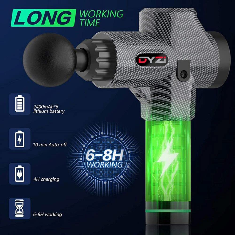 Percussion Massage Gun: 30-Speed Deep-Tissue Recovery Tool (6 Heads)