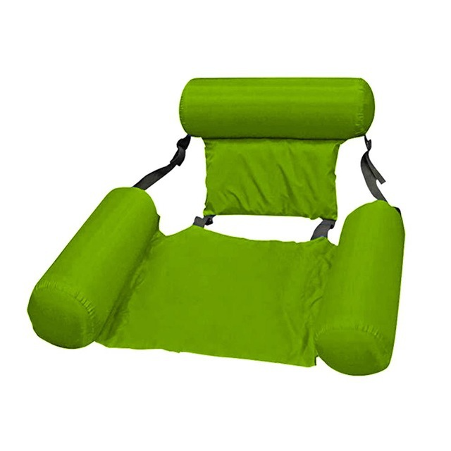 Inflatable floating hammock green colour
