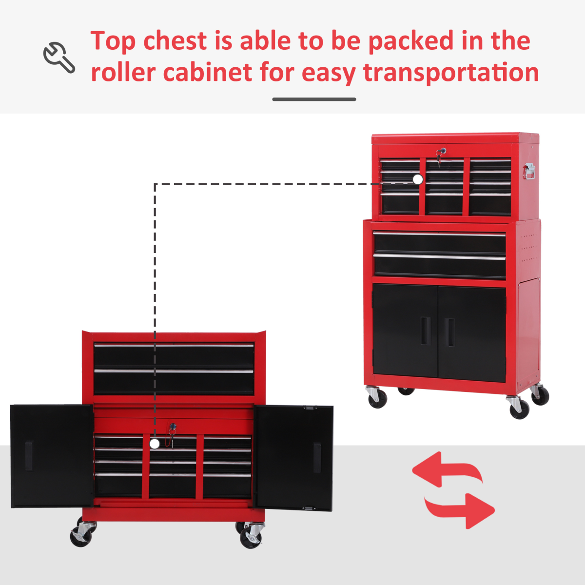 Roller tool cabinet in a garage workshop