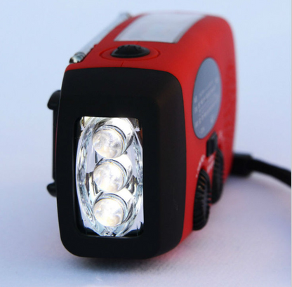 Solar Hand-Crank Emergency Radio Torch & USB Charger
