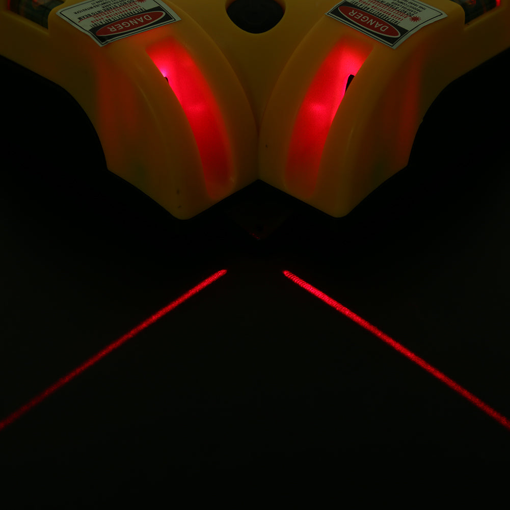 90 degree laser level tile layout in use