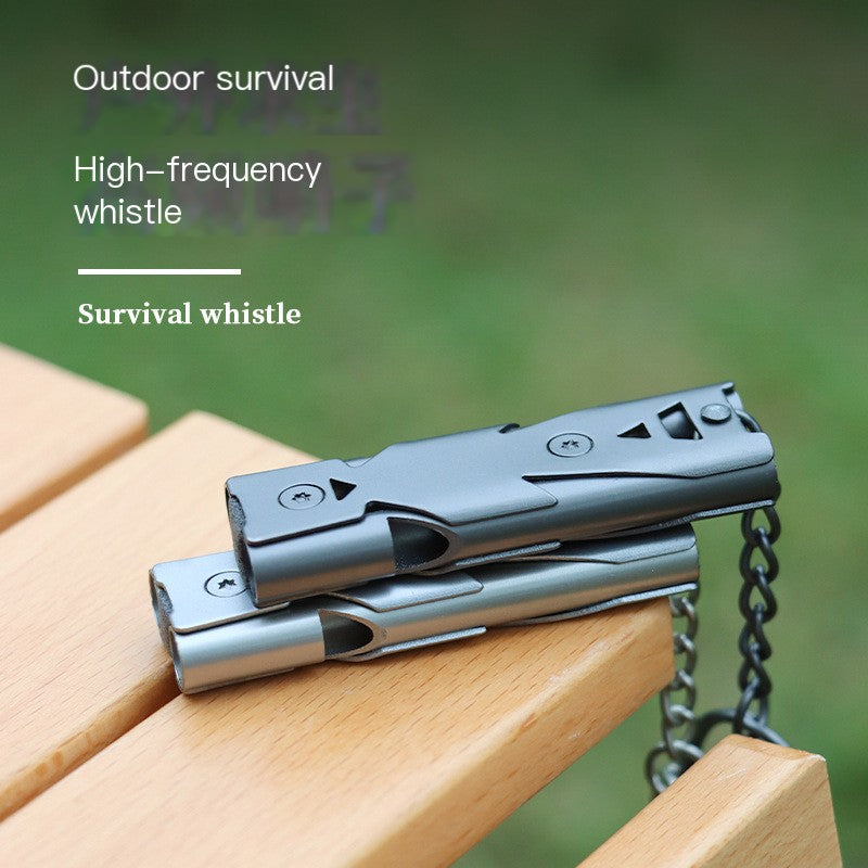 Stainless steel emergency survival whistle in silver finish