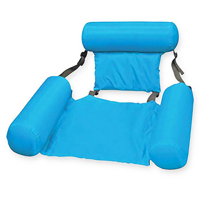 Inflatable floating hammock cooling drainage mesh deck