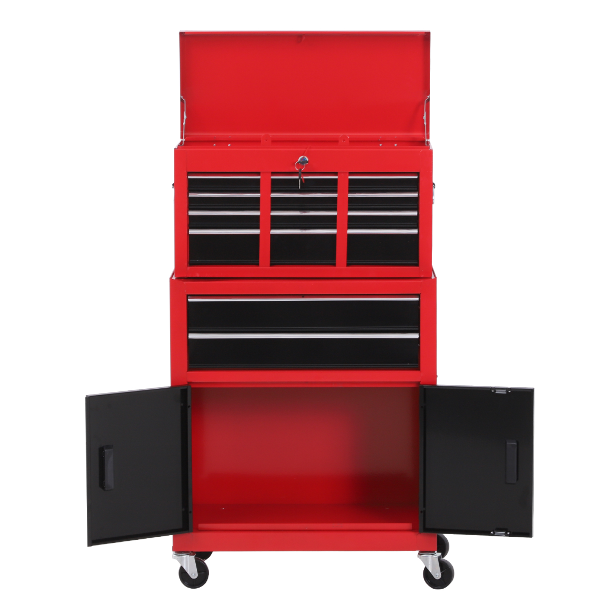 Roller tool cabinet drawer storage close-up