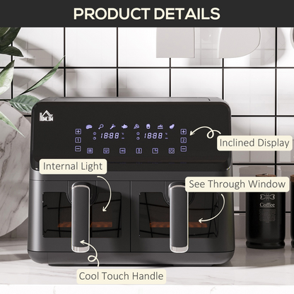dual-zone air fryer cooked food presentation