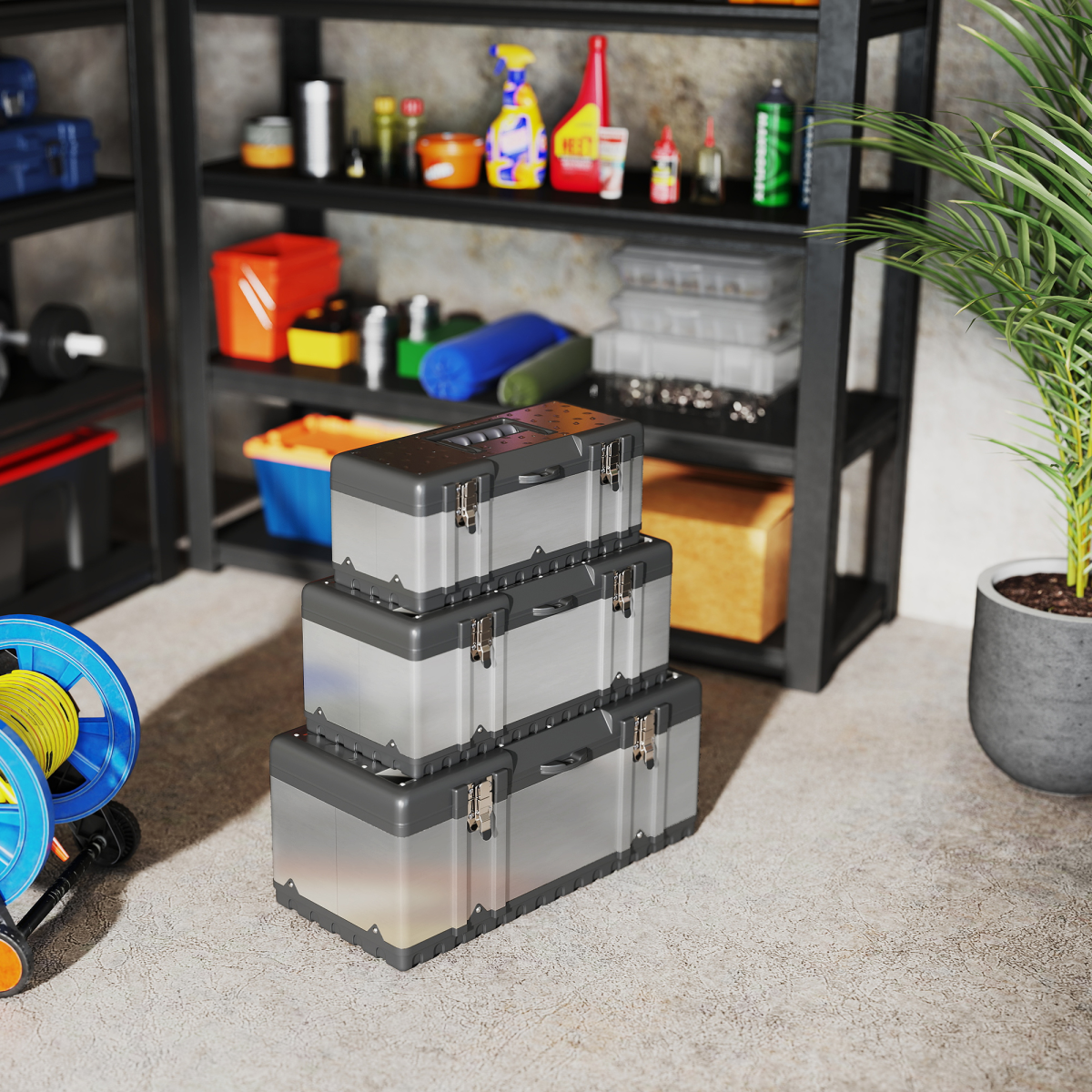 steel tool box set side profile