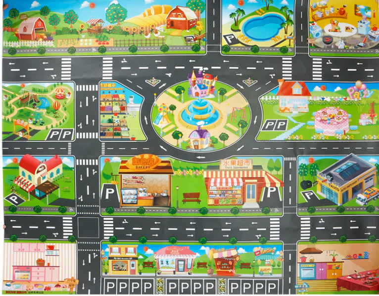 Traffic Adventure Play Mat & Toy Set