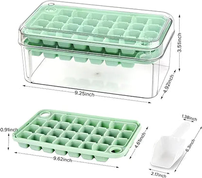 Mini Ice Cube Trays with Lid and Bin - 60 Pieces