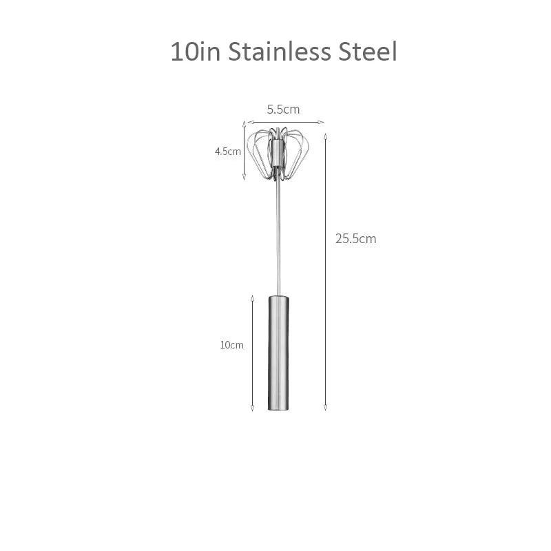All-Stainless Steel Egg Whisk, Semi-Automatic, 304