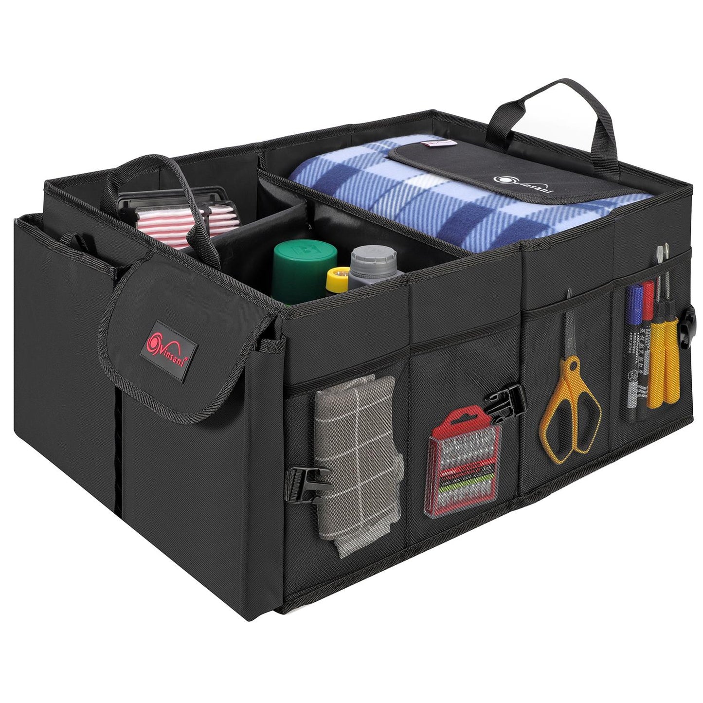 vehicle payload organiser — front view fully loaded
