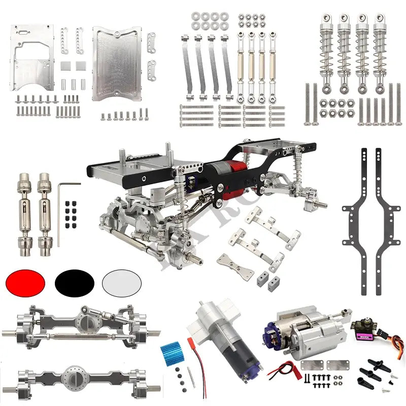 metal chassis kit — full 1/12 scale assembly front view