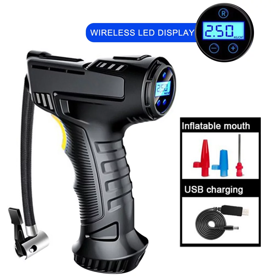 Cordless Tyre Inflator: 120W Digital Air Pump with Auto-Stop & LED