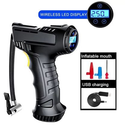 Cordless Tyre Inflator: 120W Digital Air Pump with Auto-Stop & LED