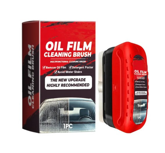 Car glass cleaner & oil film remover kit with scrub brush - main view
