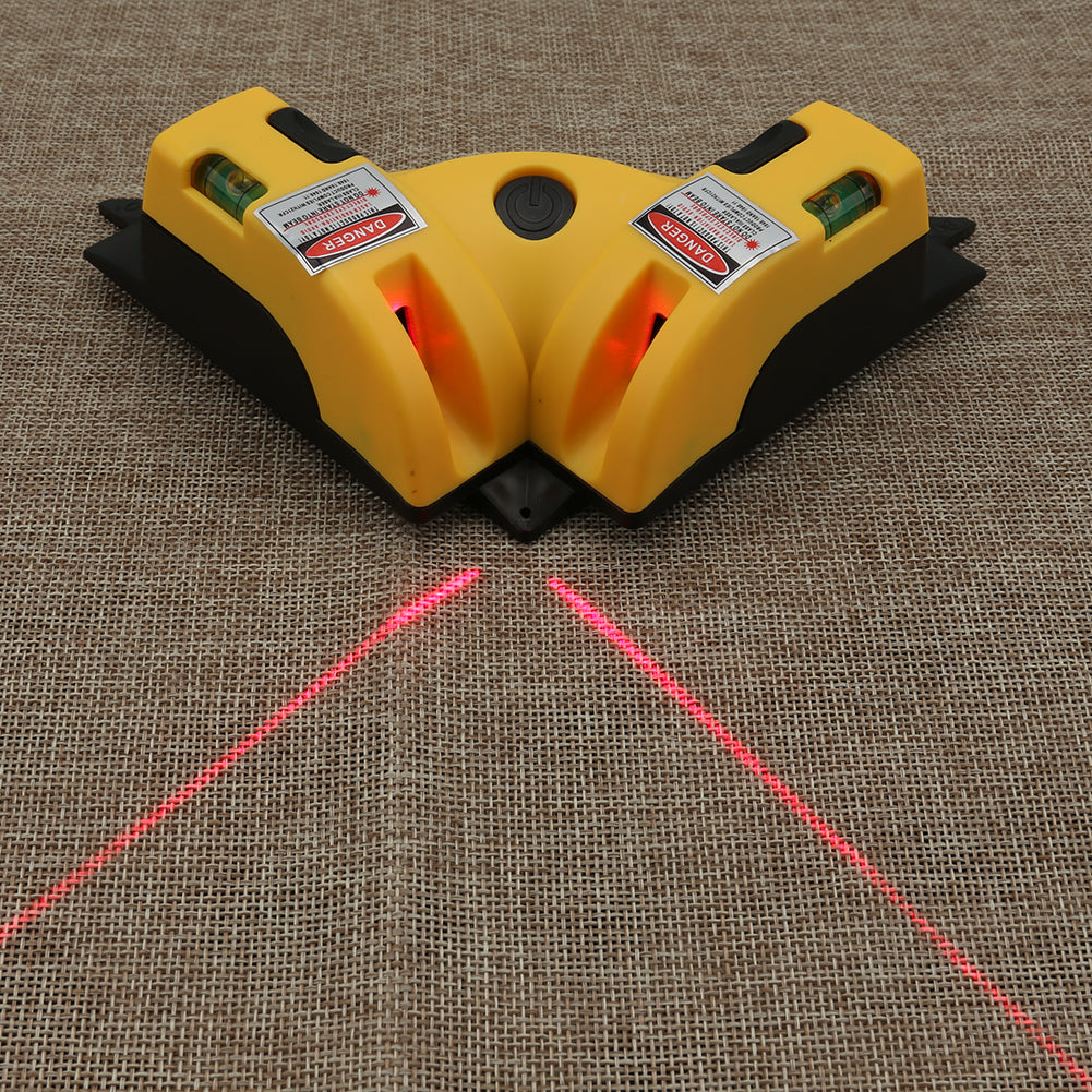 90 degree laser level red laser line close-up