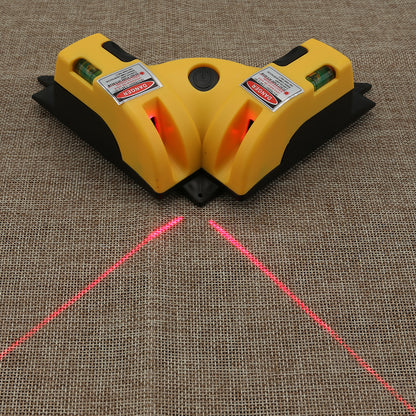 90 degree laser level red laser line close-up