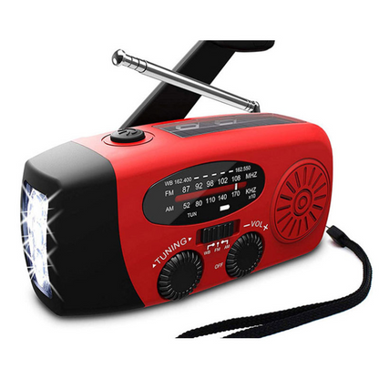 Solar Hand-Crank Emergency Radio Torch & USB Charger