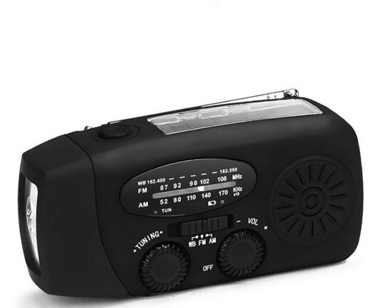 Solar Hand-Crank Emergency Radio Torch & USB Charger