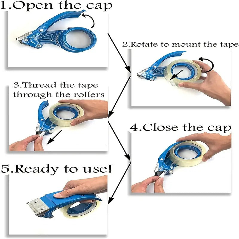Heavy-duty packing tape gun dispenser in yellow colour
