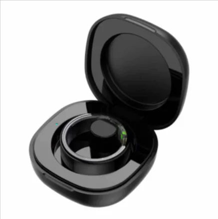 Biometric Ring Power Vault compact charging module in a protective case