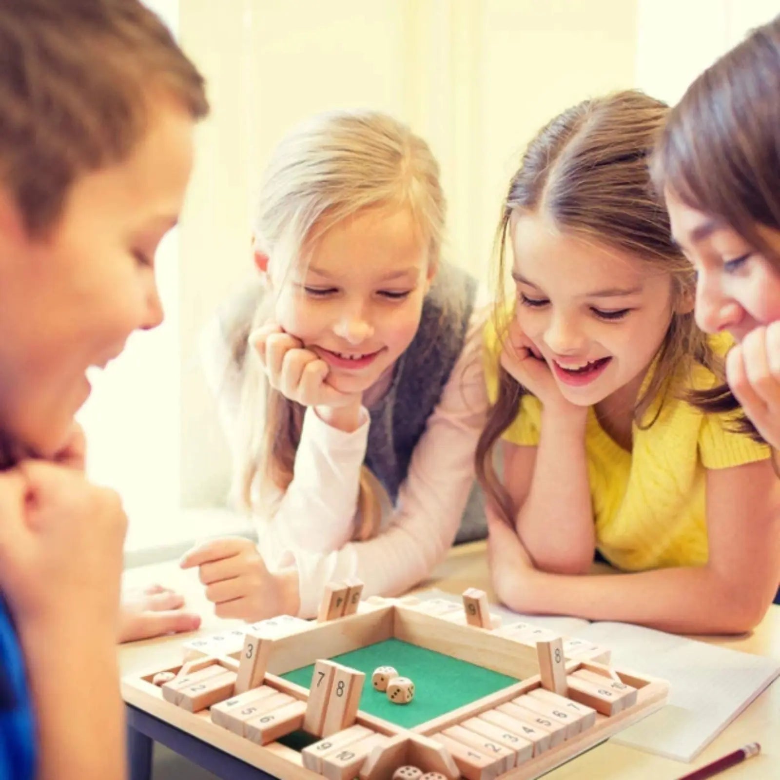shut the box — kit contents with two dice