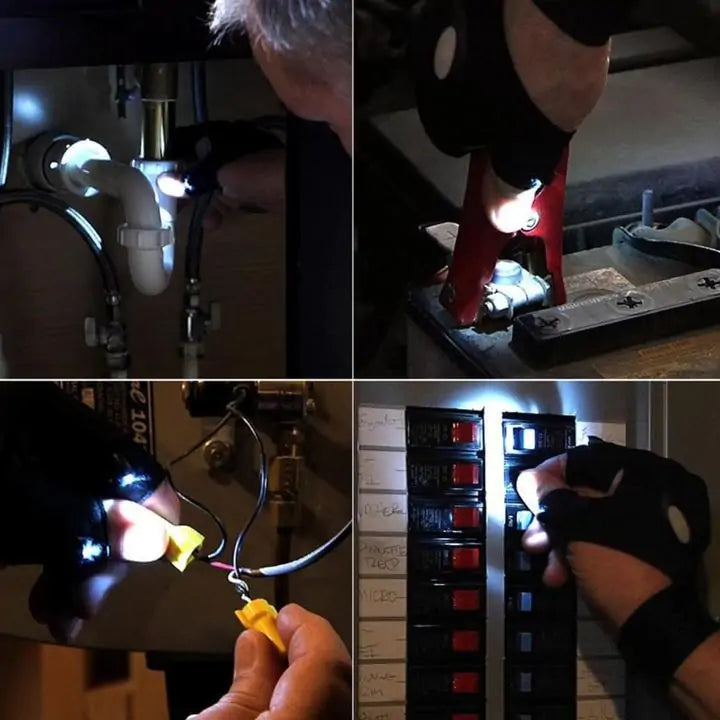 Illuminating LED Fingerless Gloves