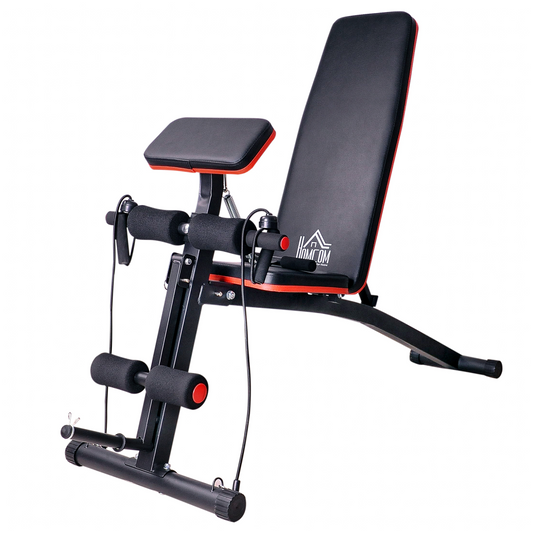 7-Position Foldable Weight Training Bench (Black & Red Series)