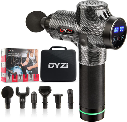 Percussion Massage Gun: 30-Speed Deep-Tissue Recovery Tool (6 Heads)