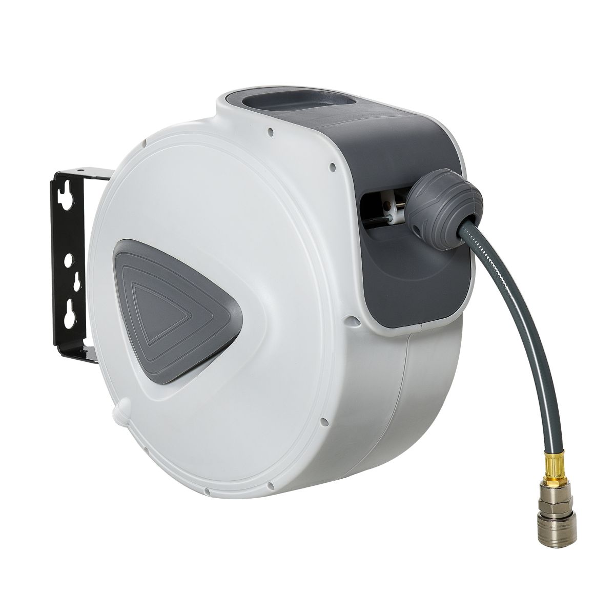 air hose reel — wall mounted front view