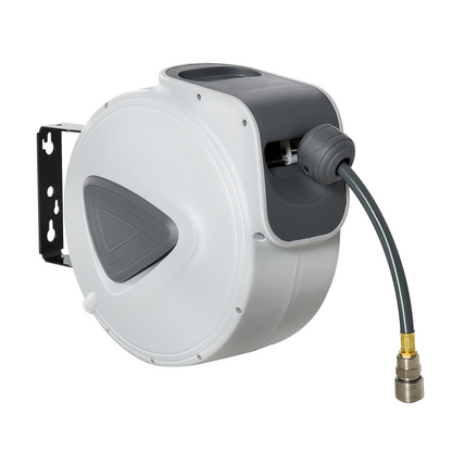 air hose reel — wall mounted front view